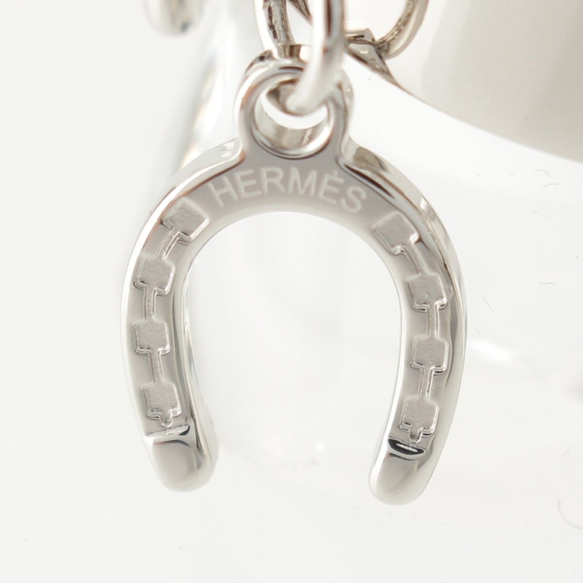Hermes Scarf Ring Charm Key Horseshoe Silver — view 6