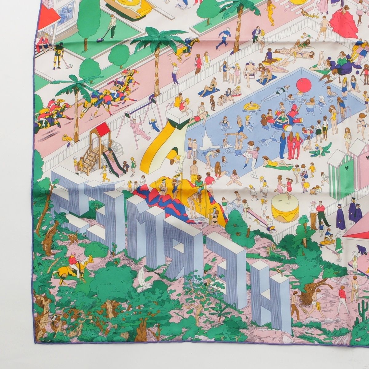 Hermes Carre 90 Silk on the Beach Scarf Multicolor — view 4