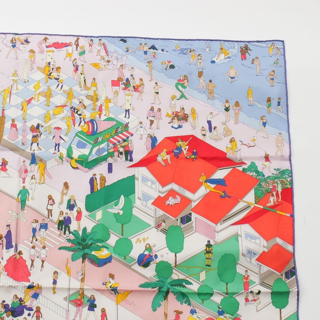 Hermes Carre 90 Silk on the Beach Scarf Multicolor — view 3