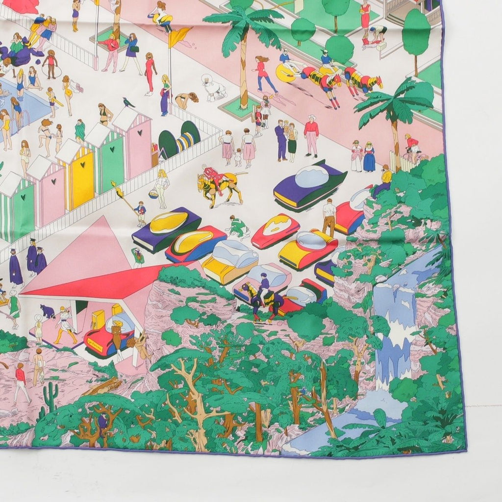 Hermes Carre 90 Silk on the Beach Scarf Multicolor — view 5