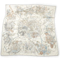 Hermes Carre Geant Cashmere Silk le Monde D'hermes World Scarf Ivory