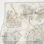 Hermes Carre Geant Cashmere Silk le Monde D'hermes World Scarf Ivory — view 2