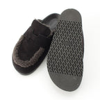 Hermes Go Vo Vellore Shearling Sandals Black — view 5