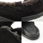 Hermes Go Vo Vellore Shearling Sandals Black — view 9