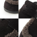 Hermes Go Vo Vellore Shearling Sandals Black — view 8