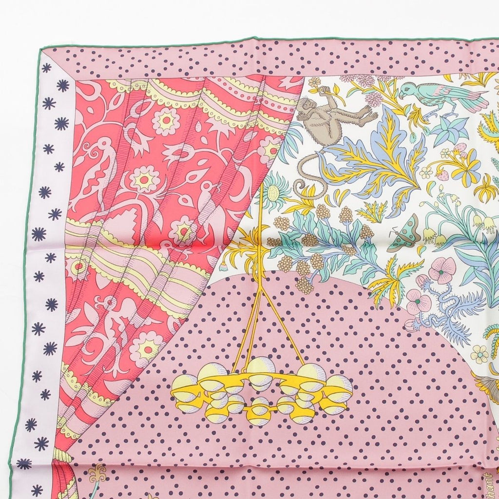 Hermes Carre 90 Silk le Premier Chant Song of Beginnings Scarf Pink — view 2