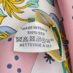 Hermes Carre 90 Silk le Premier Chant Song of Beginnings Scarf Pink — view 9