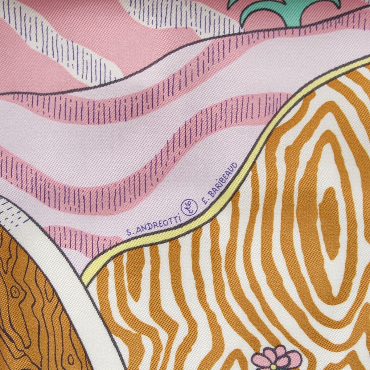 Hermes Carre 90 Silk le Premier Chant Song of Beginnings Scarf Pink — view 8