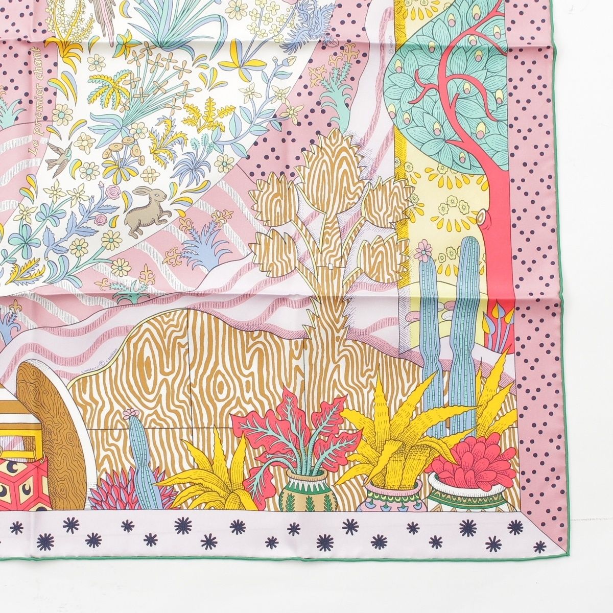 Hermes Carre 90 Silk le Premier Chant Song of Beginnings Scarf Pink — view 5