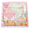 Hermes Carre 90 Silk le Premier Chant Song of Beginnings Scarf Pink