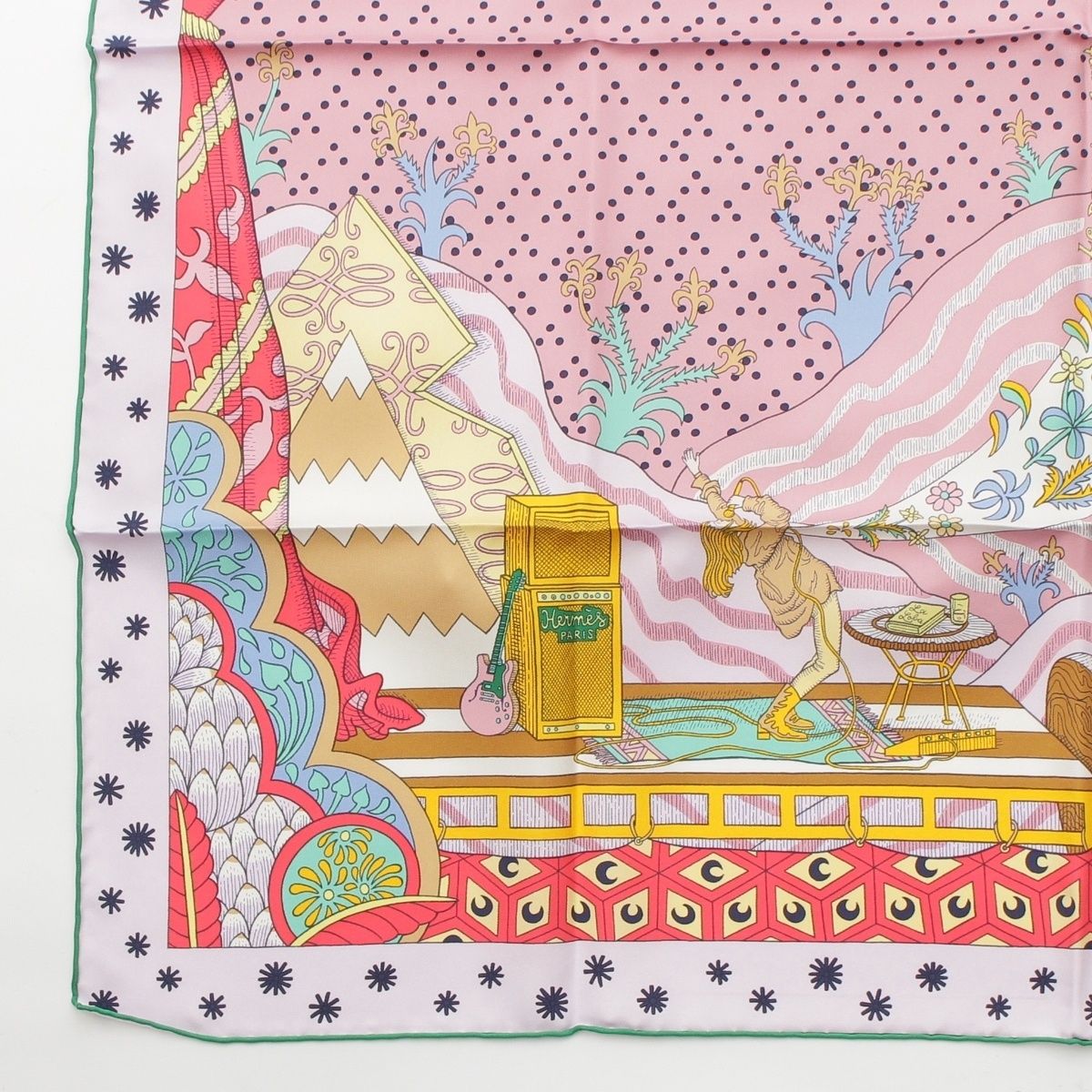 Hermes Carre 90 Silk le Premier Chant Song of Beginnings Scarf Pink — view 4
