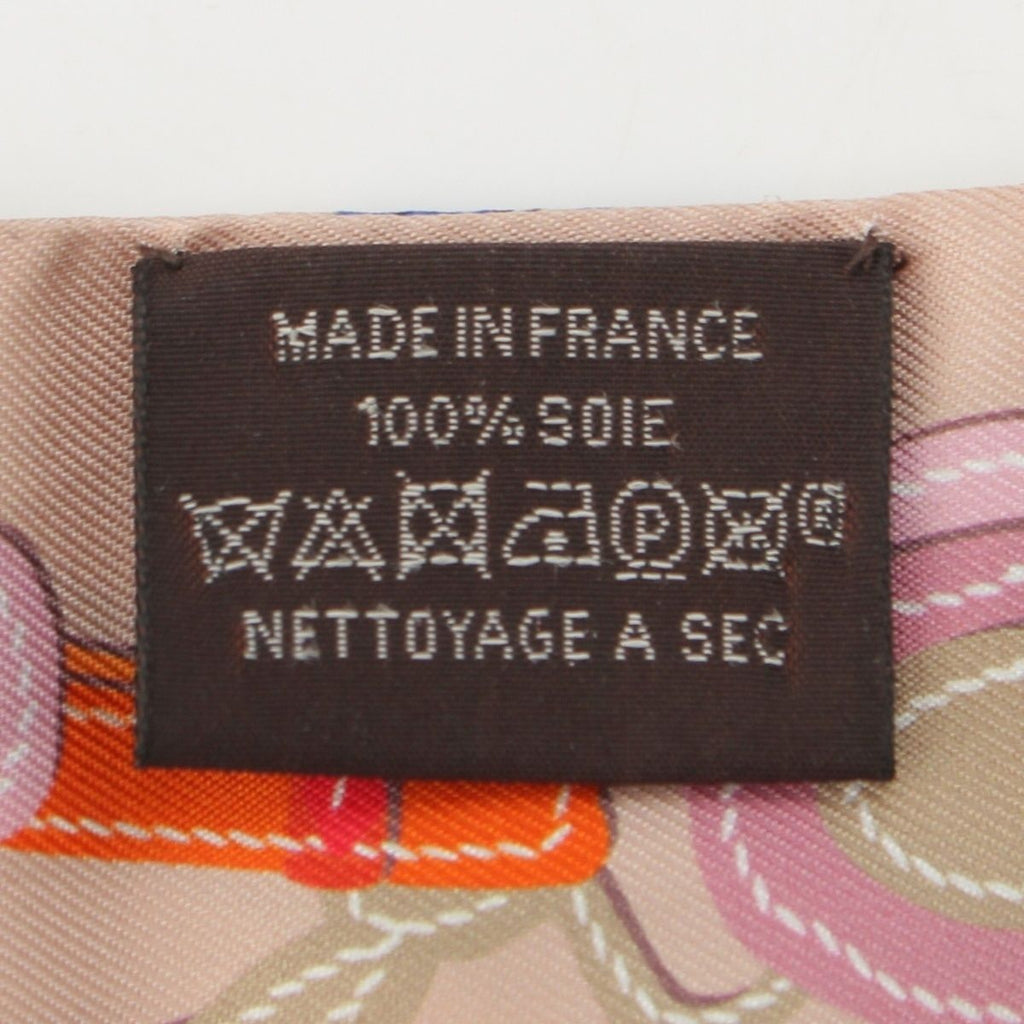 Hermes Twilly Brides de Gala Applique Pique Silk Scarf Beige — view 9