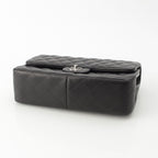 Chanel Big Quilted 30 Lambskin Chain Shoulder Bag Black — view 5
