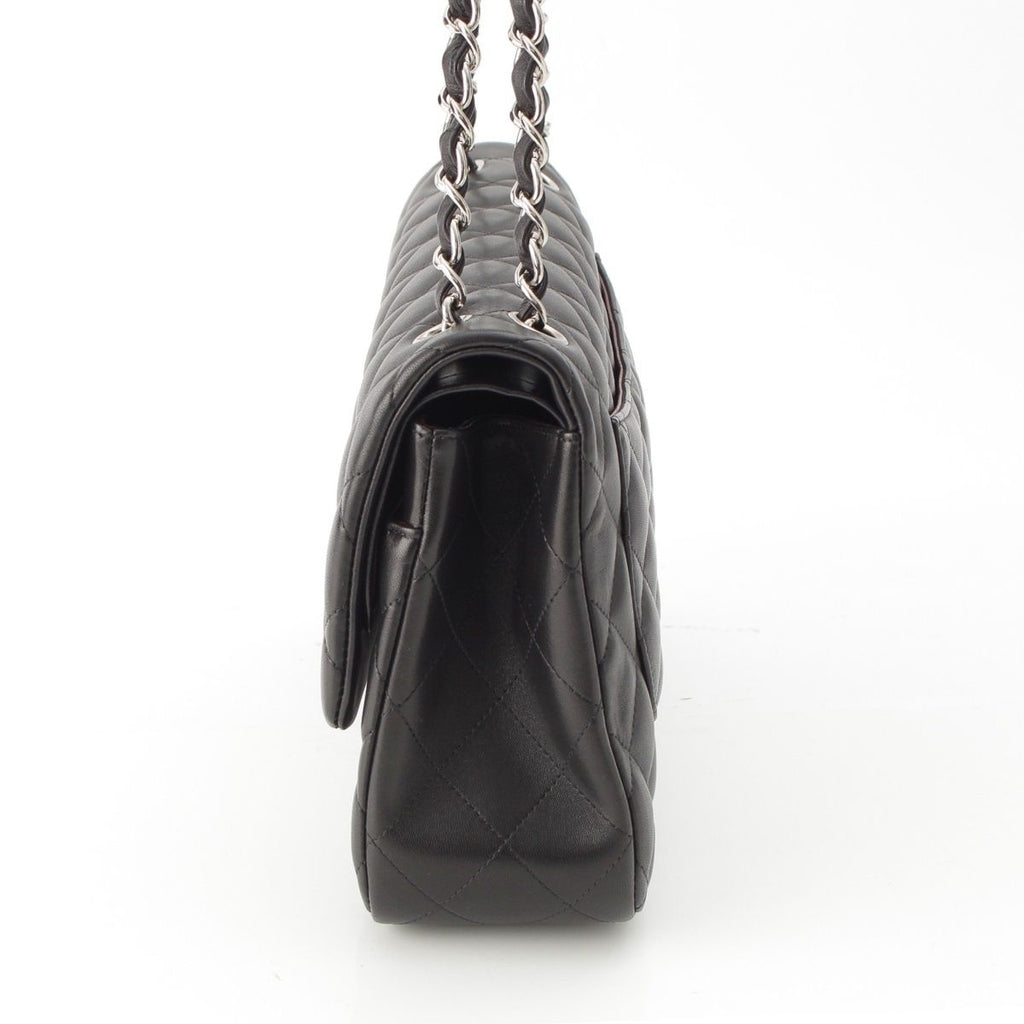 Chanel Big Quilted 30 Lambskin Chain Shoulder Bag Black — view 3