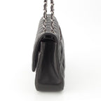 Chanel Big Quilted 30 Lambskin Chain Shoulder Bag Black — view 3