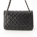 Chanel Big Quilted 30 Lambskin Chain Shoulder Bag Black — view 4