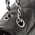 Chanel Big Quilted 30 Lambskin Chain Shoulder Bag Black — view 9