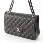 Chanel Big Quilted 30 Lambskin Chain Shoulder Bag Black — view 2