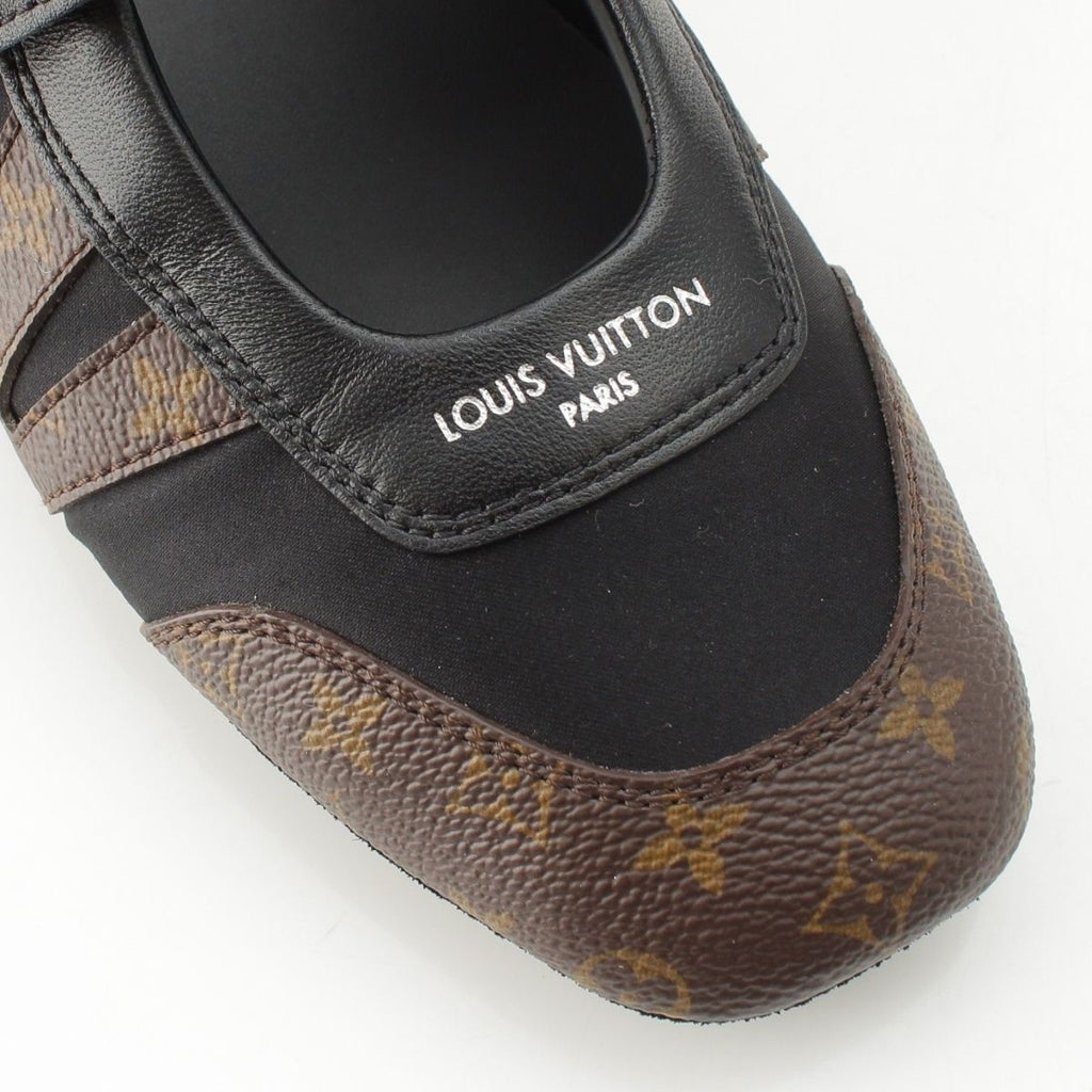Louis Vuitton LV Sneakers Monogram Mary Jane Shoes Black Brown — view 6