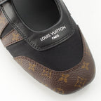 Louis Vuitton LV Sneakers Monogram Mary Jane Shoes Black Brown — view 6