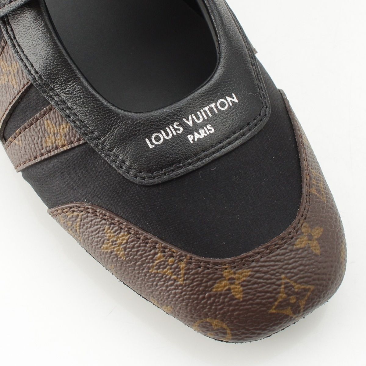 Louis Vuitton LV Sneakers Monogram Mary Jane Shoes Black Brown — view 6