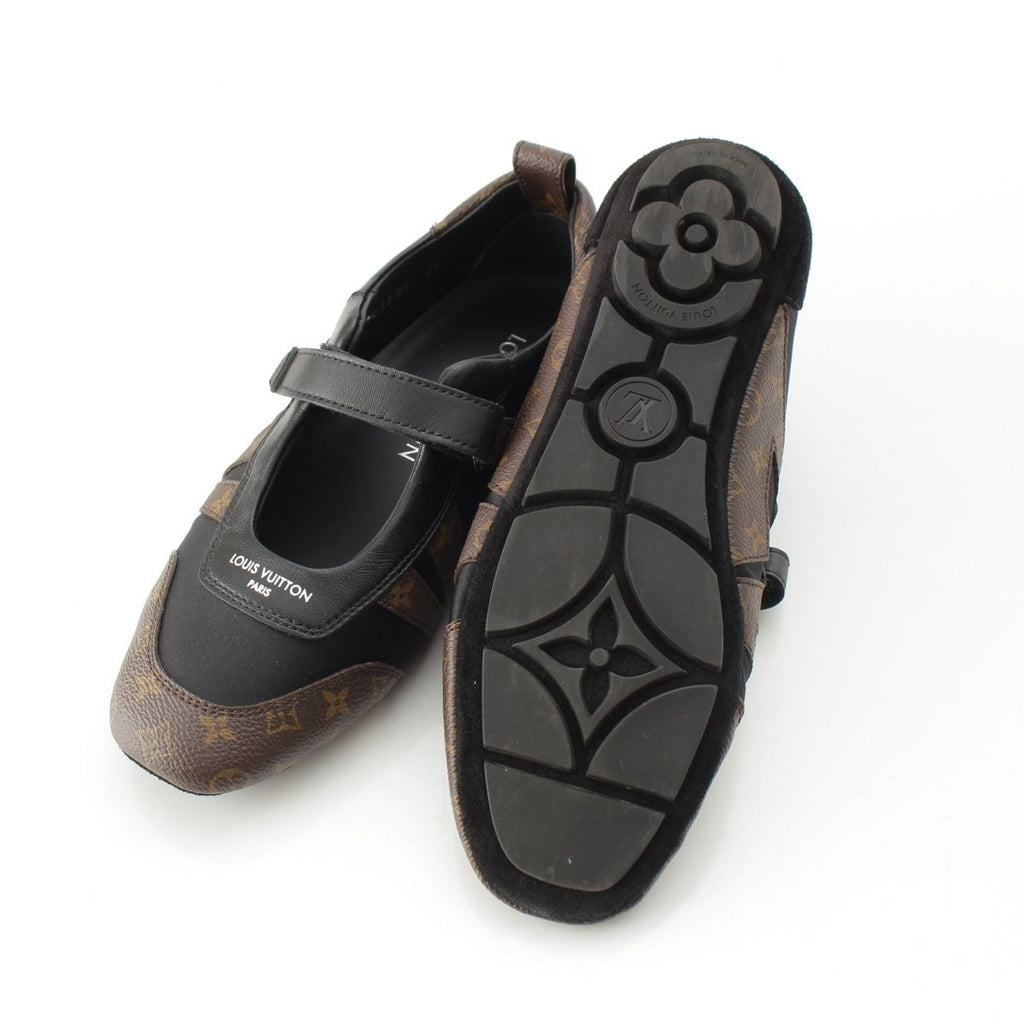 Louis Vuitton LV Sneakers Monogram Mary Jane Shoes Black Brown — view 5