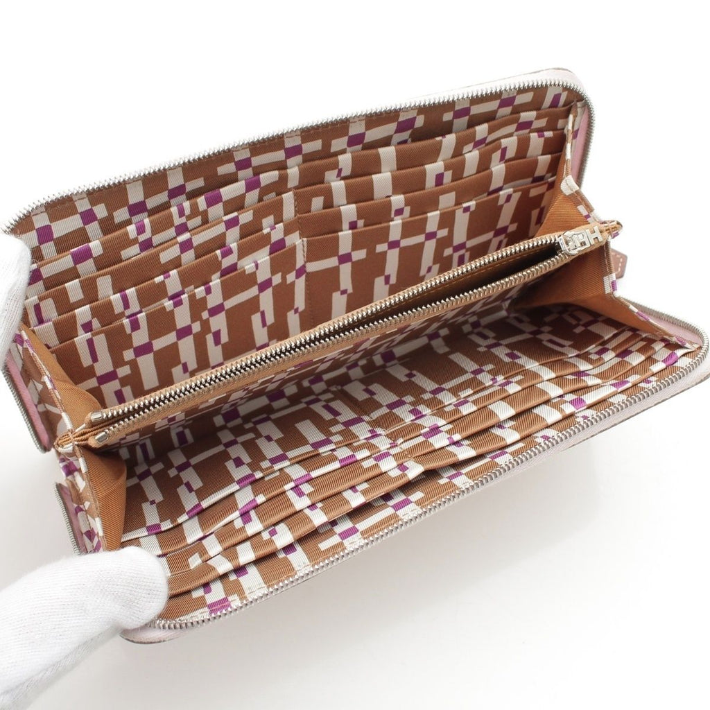 Hermes Azap Long Silk in Epsom Wallet Mauvepere Pink — view 4
