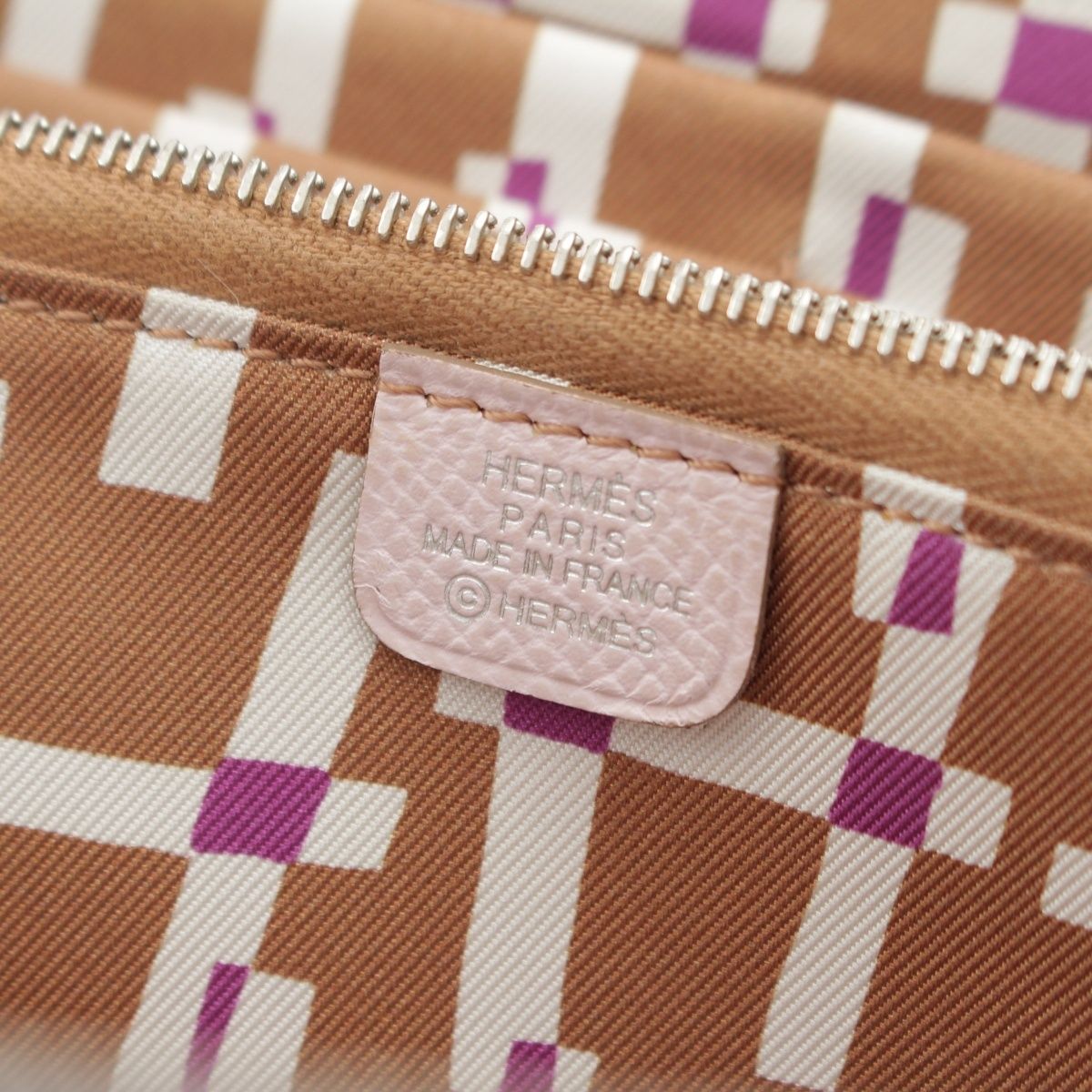 Hermes Azap Long Silk in Epsom Wallet Mauvepere Pink — view 5
