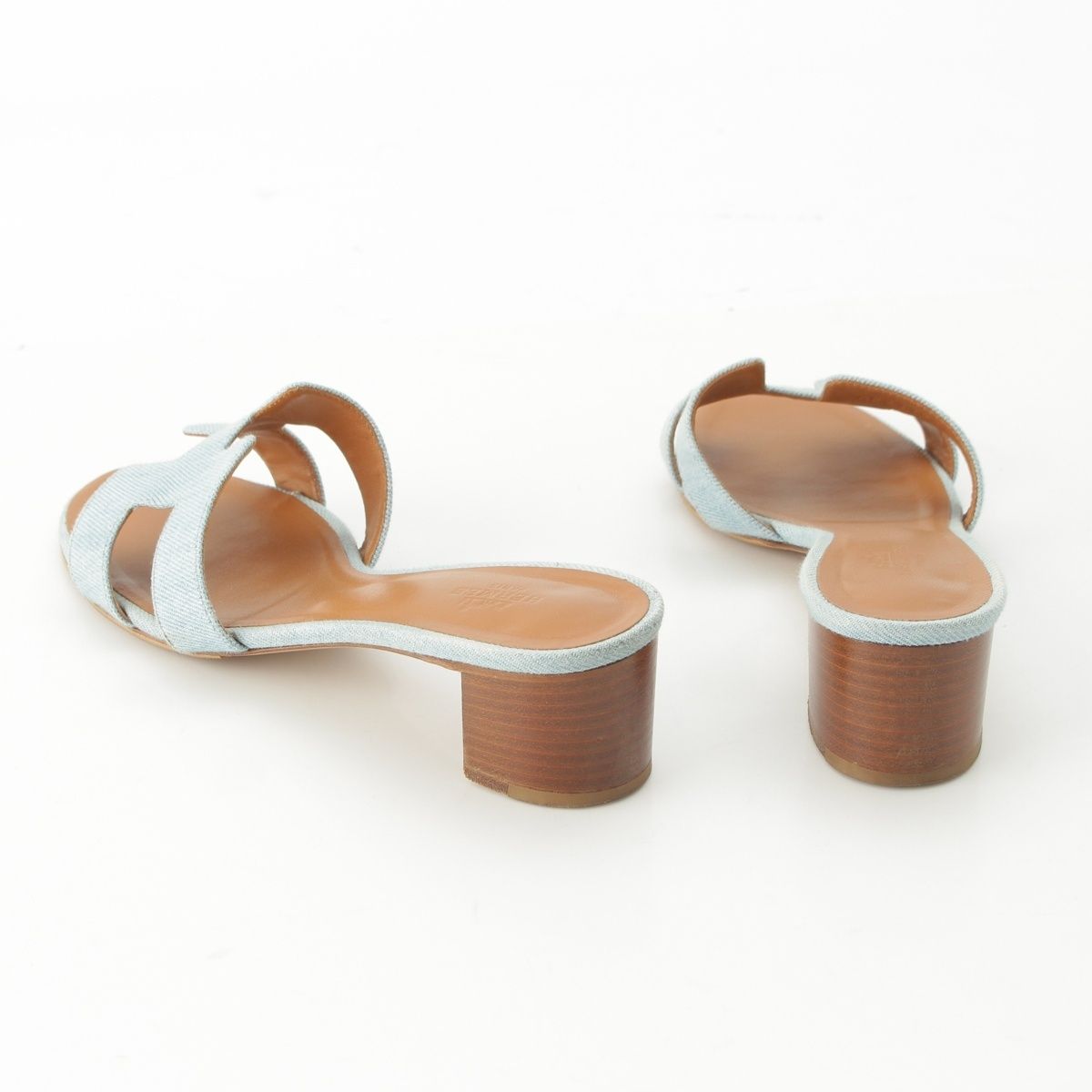 Hermes Oasis Denim Sandals Shoes Indigo — view 4
