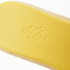 Hermes Eze Cork Sole Platform Sandals Shoes Yellow — view 7
