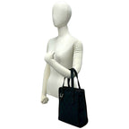 Loewe Vintage Anagram Pattern Canvas Leather Handbag Mini Tote Black — view 2