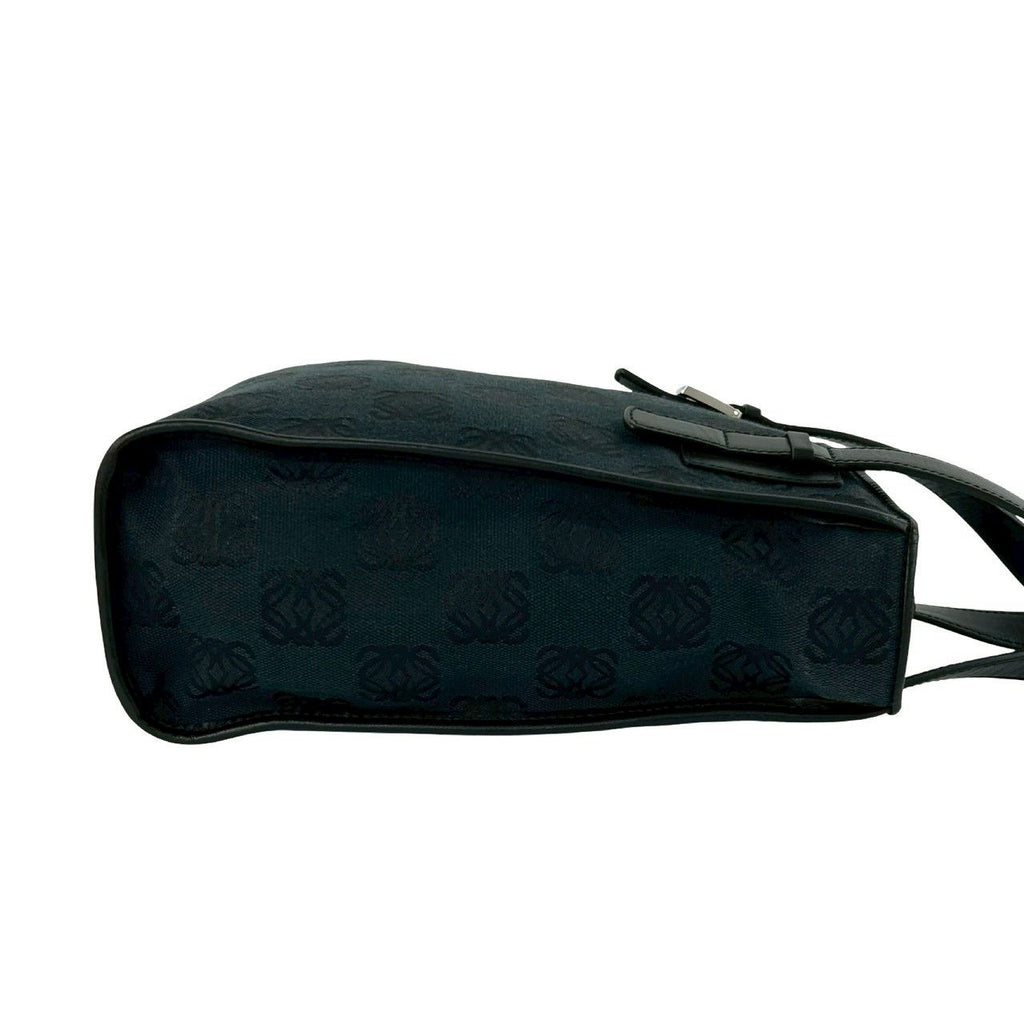 Loewe Vintage Anagram Pattern Canvas Leather Handbag Mini Tote Black — view 6