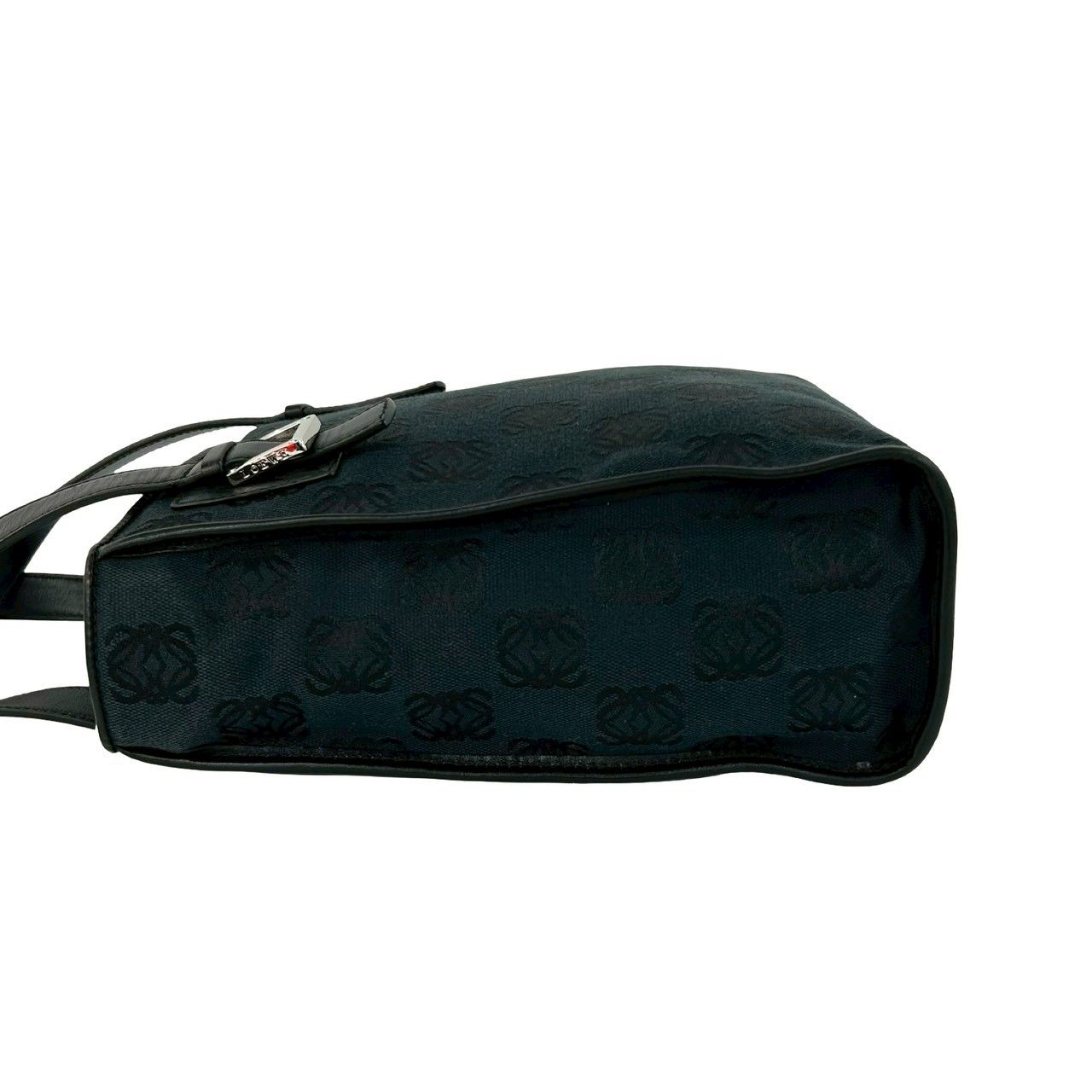 Loewe Vintage Anagram Pattern Canvas Leather Handbag Mini Tote Black — view 5