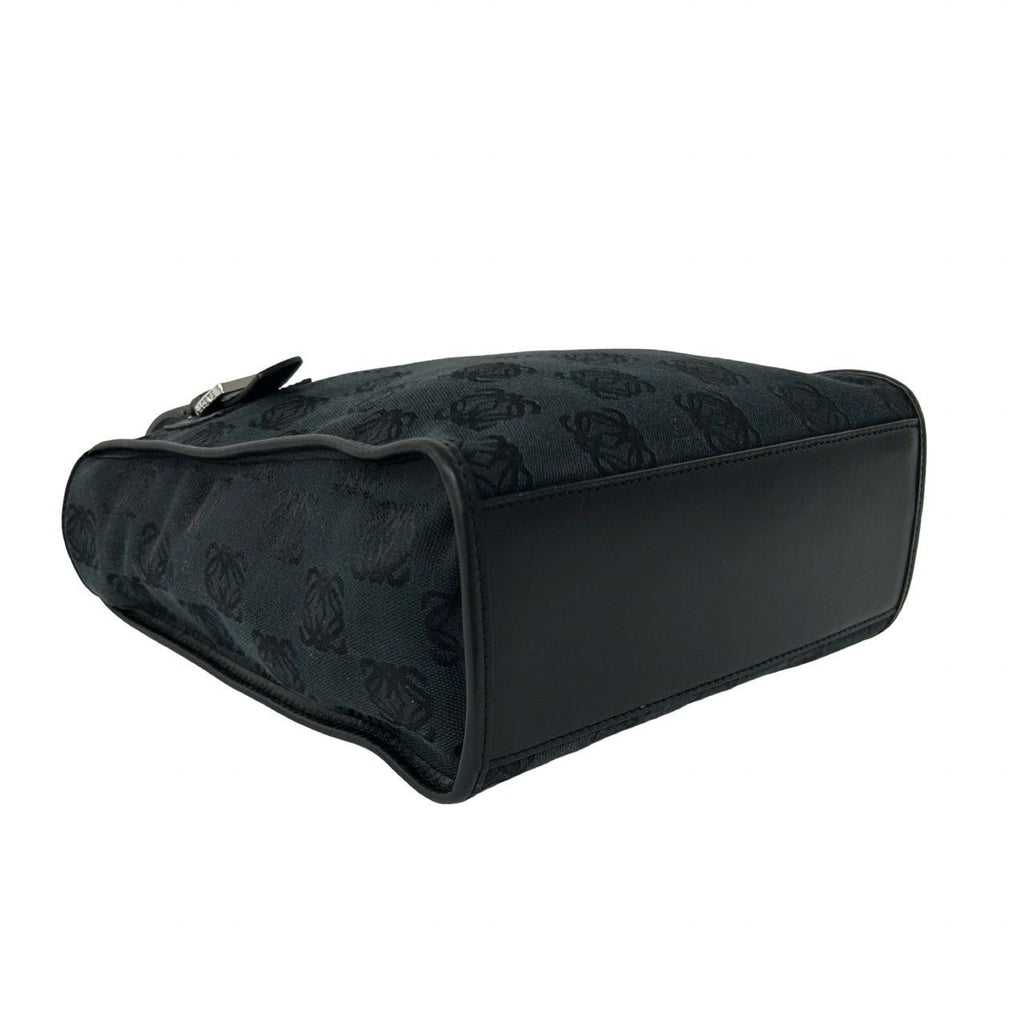 Loewe Vintage Anagram Pattern Canvas Leather Handbag Mini Tote Black — view 7