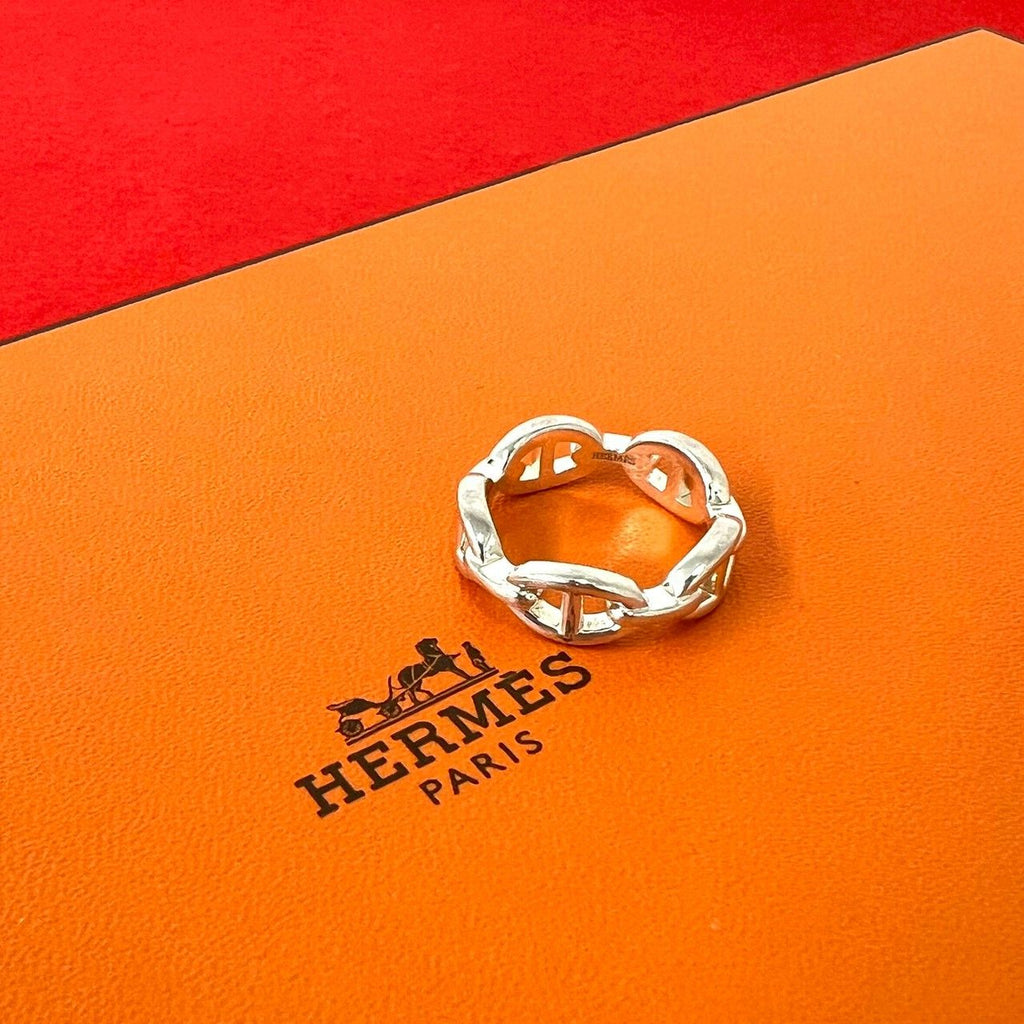 Hermes Chaine D'ancre Ring 925 Sterling Silver