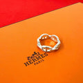 Hermes Chaine D'ancre Ring 925 Sterling Silver