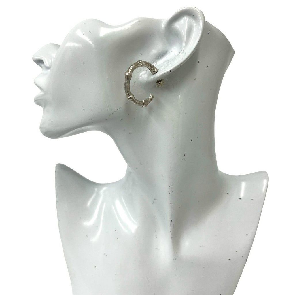 Tiffany & Co Box Vintage Bamboo Hoop Earrings 925 Sterling Silver — view 2