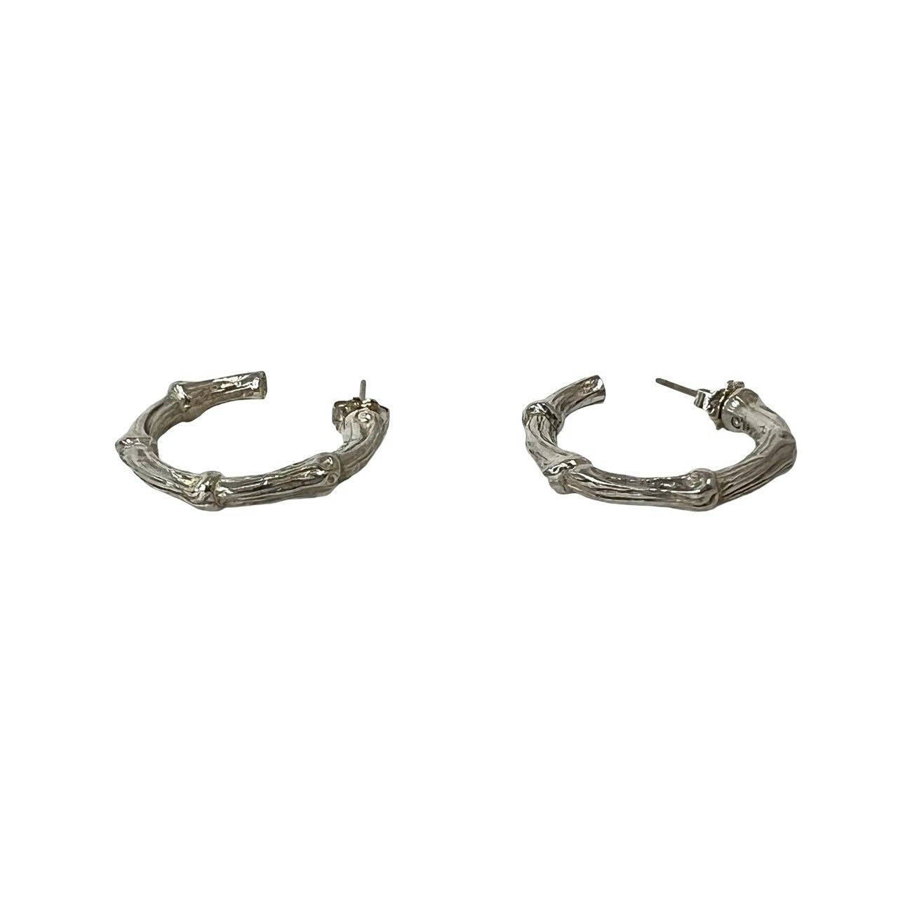 Tiffany & Co Box Vintage Bamboo Hoop Earrings 925 Sterling Silver — view 5