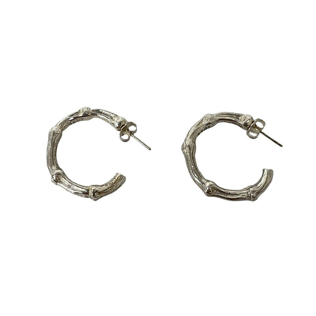 Tiffany & Co Box Vintage Bamboo Hoop Earrings 925 Sterling Silver — view 6