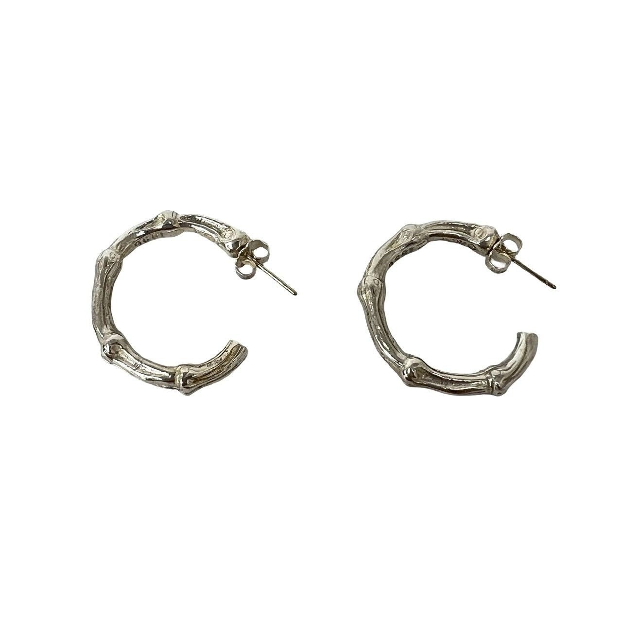 Tiffany & Co Box Vintage Bamboo Hoop Earrings 925 Sterling Silver — view 6