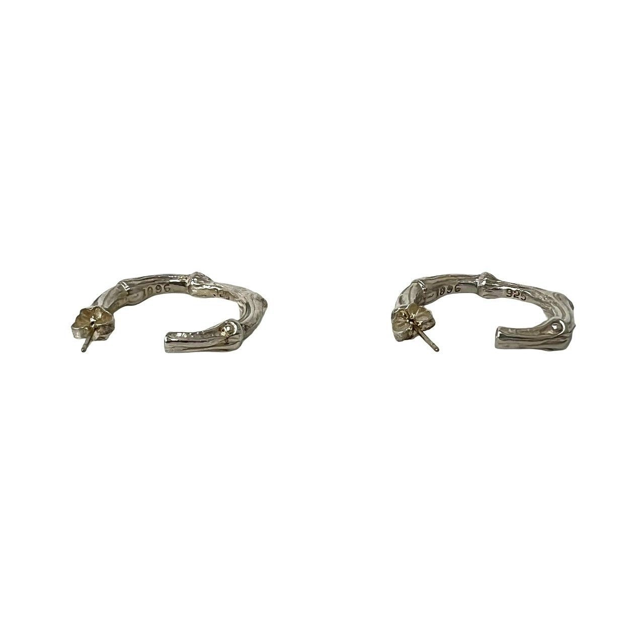 Tiffany & Co Box Vintage Bamboo Hoop Earrings 925 Sterling Silver — view 4