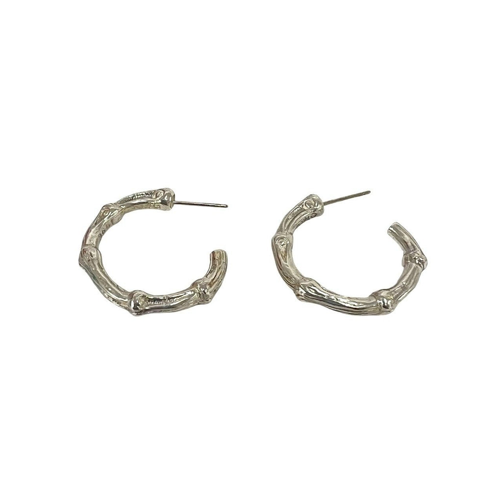 Tiffany & Co Box Vintage Bamboo Hoop Earrings 925 Sterling Silver — view 7