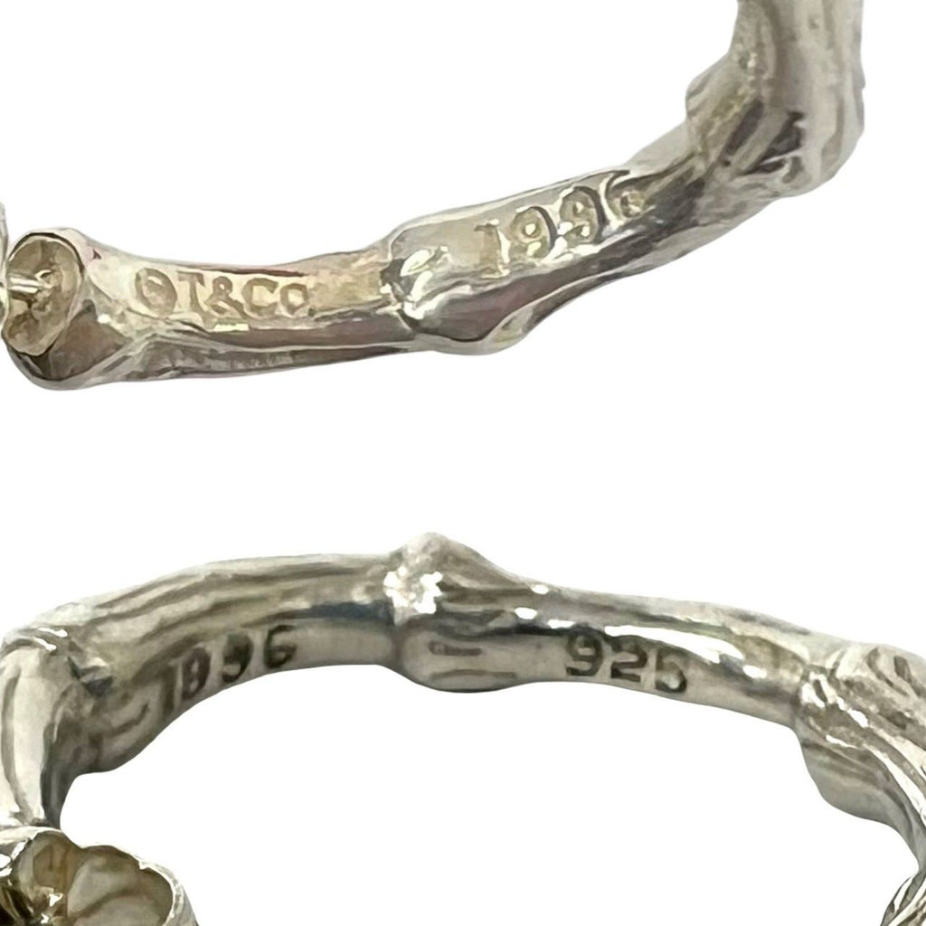 Tiffany & Co Box Vintage Bamboo Hoop Earrings 925 Sterling Silver — view 3