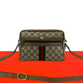 Gucci Vintage Sherry Line GG Logo Pattern Leather Shoulder Bag Brown
