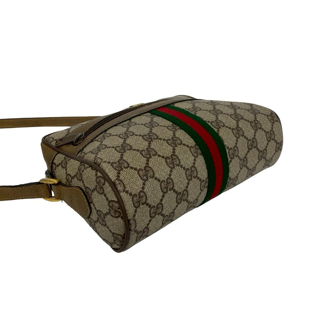 Gucci Vintage Sherry Line GG Logo Pattern Leather Shoulder Bag Brown — view 5