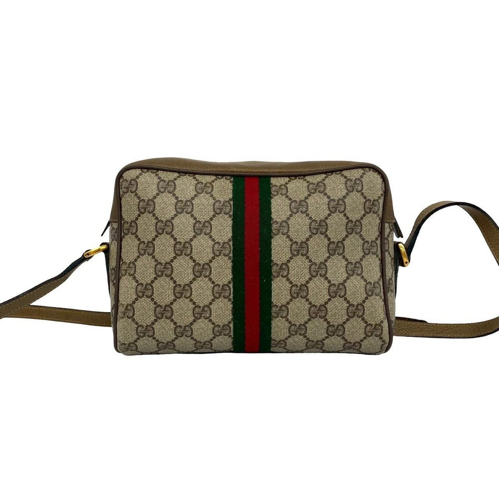 Gucci Vintage Sherry Line GG Logo Pattern Leather Shoulder Bag Brown — view 3