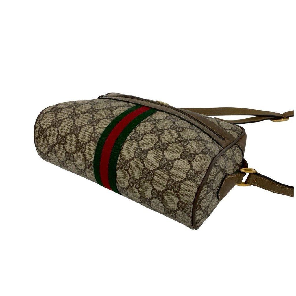 Gucci Vintage Sherry Line GG Logo Pattern Leather Shoulder Bag Brown — view 6