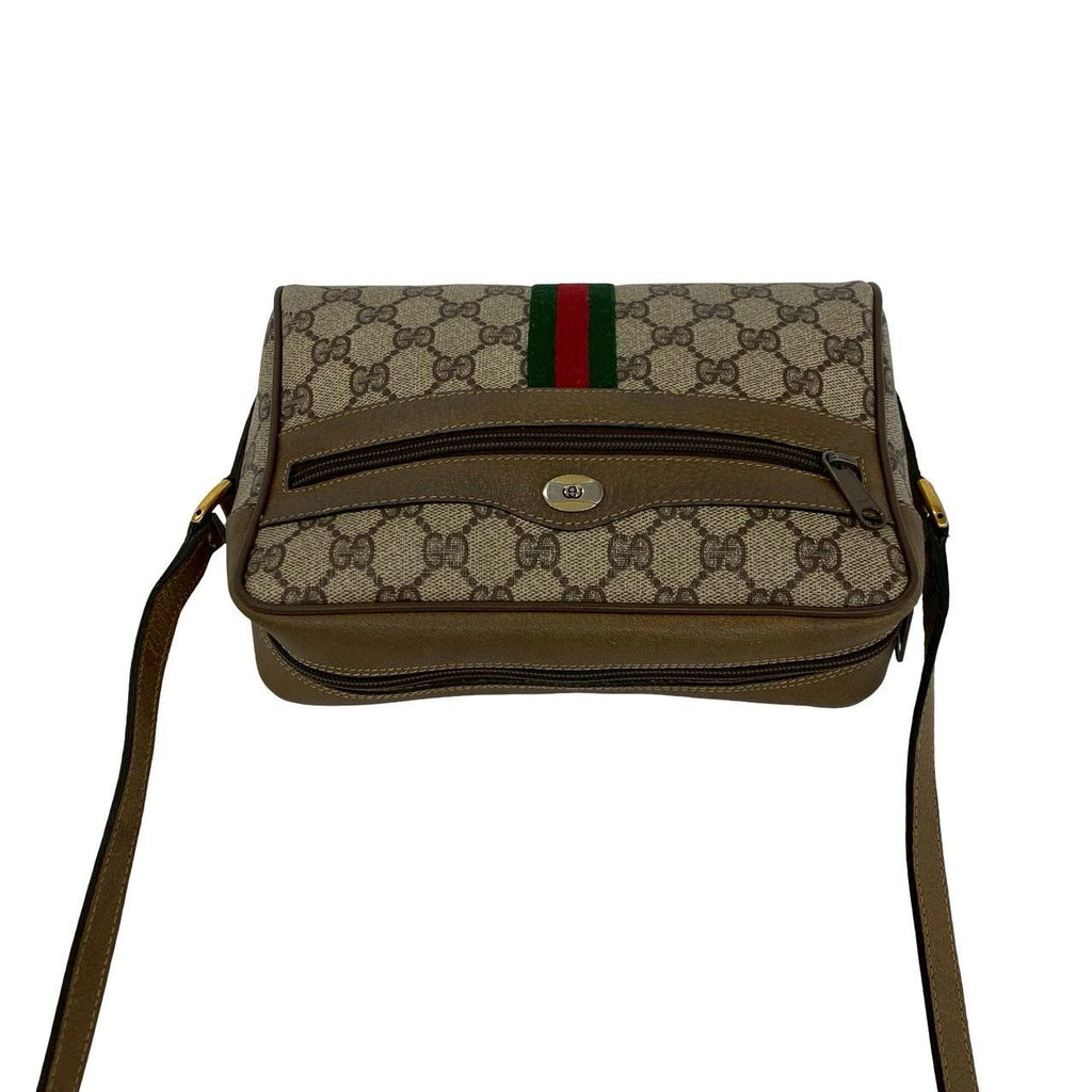 Gucci Vintage Sherry Line GG Logo Pattern Leather Shoulder Bag Brown — view 4