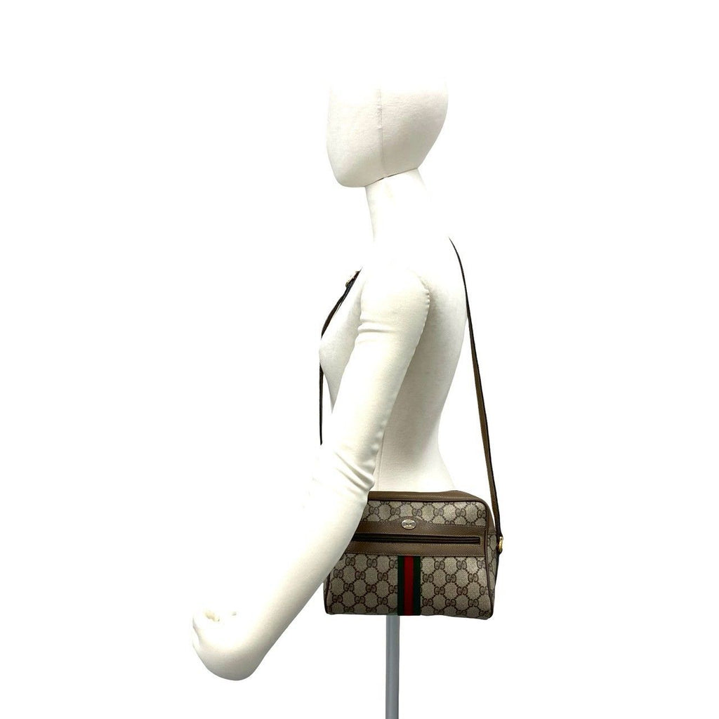 Gucci Vintage Sherry Line GG Logo Pattern Leather Shoulder Bag Brown — view 2