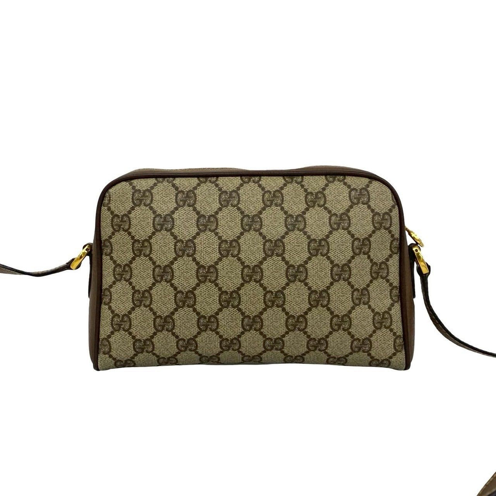 Gucci Vintage Sherry Line GG Logo Leather Shoulder Bag Brown — view 3